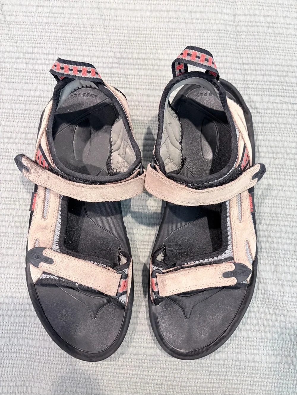 Teva Style 6801 Men’s Size 12 Suede Sport Hiking Sandals Tan Black